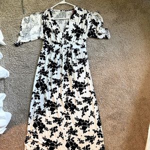 Isabelle Maternity black and white maxi dress